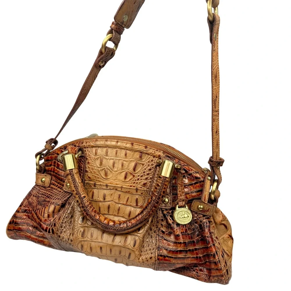 Brahmin croc embossed